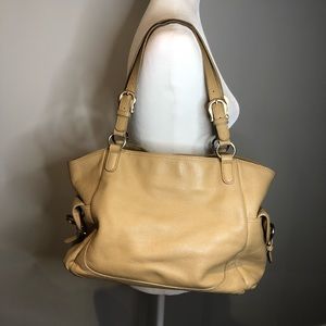 Beige Talbots over the shoulder bag w/magnetic